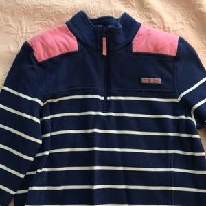 Pink and Navy Stripe Vineyard Vines Shepshirt M